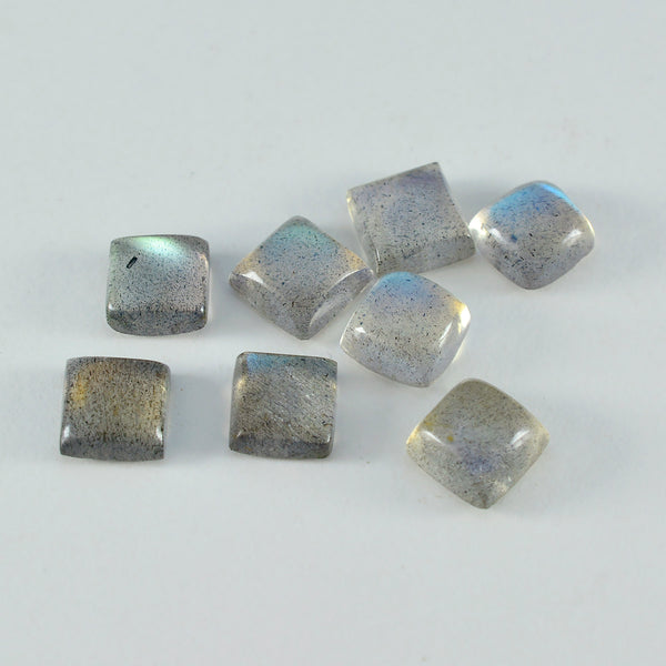 Labradorite 10PC Tiny 4x4 MM Square Cabochon Gray Fine semi Precious Loose Gemstone