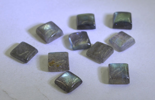 Labradorite 1PC Tiny 6x6 MM Square Cabochon Gray Natural semi Precious Semi Precious Gemstone