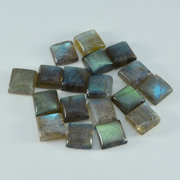 Labradorite 1PC Small 7x7 MM Square Cabochon Gray Genuine semi Precious Precious Gemstone