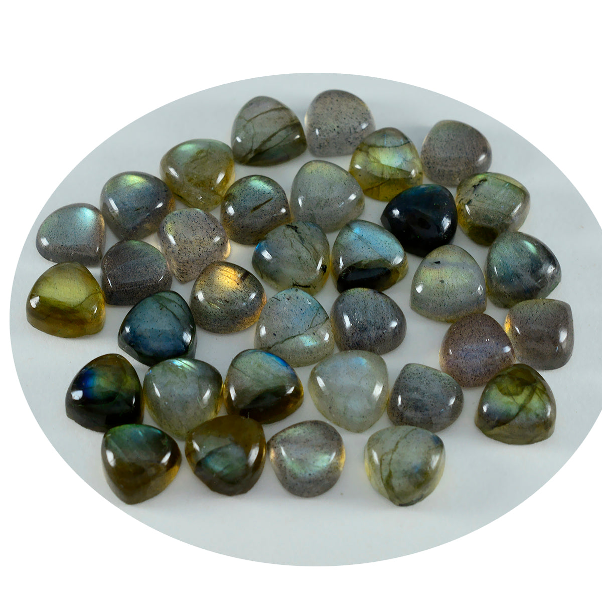 Labradorite 1PC Small 7x7 MM Triangle Cabochon Gray Lustrous semi Precious Loose Gemstone