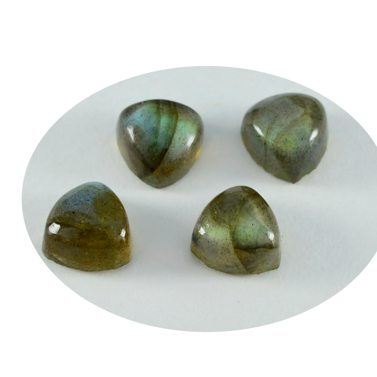 Labradorite 1PC Small 8x8 MM Triangle Cabochon Gray Shine semi Precious Loose Gemstones