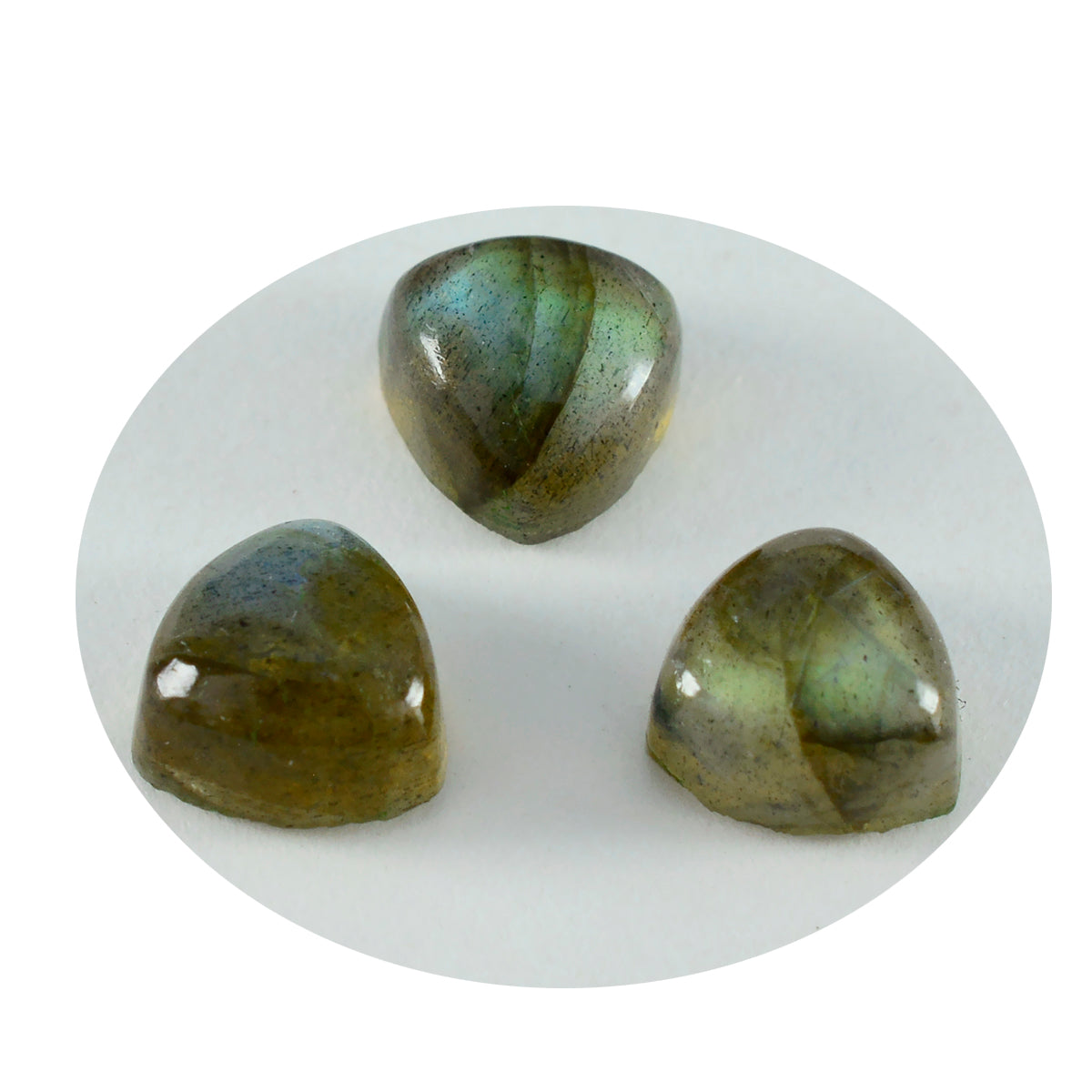 Labradorite 1PC Medium 9x9 MM Triangle Cabochon Gray Fine semi Precious Semi Precious Gemstone