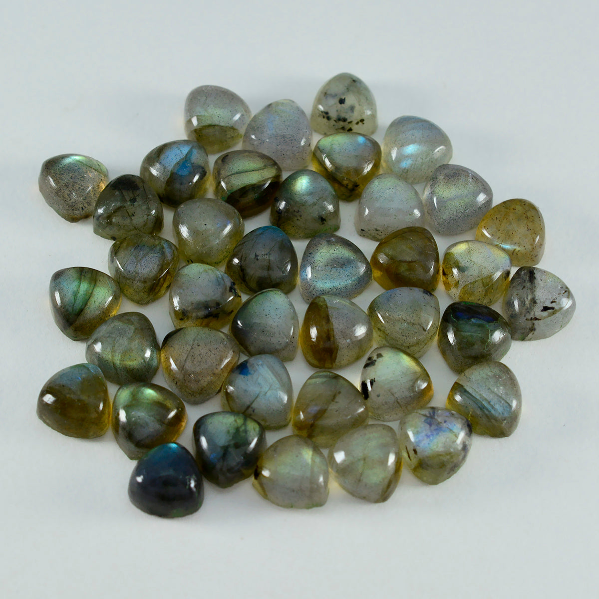 Labradorite 10PC Tiny 3x3 MM Triangle Cabochon Gray Sparkling semi Precious Semi Precious Gemstone