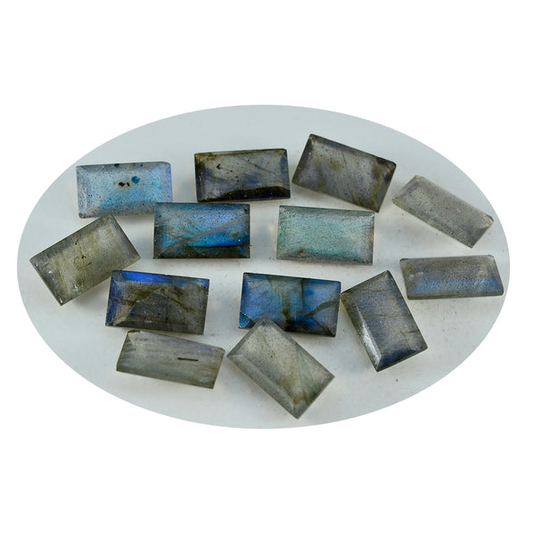 Labradorite 1PC Small 5x10 MM Baguette Faceted Gray Shine Semi Precious Loose Gemstones