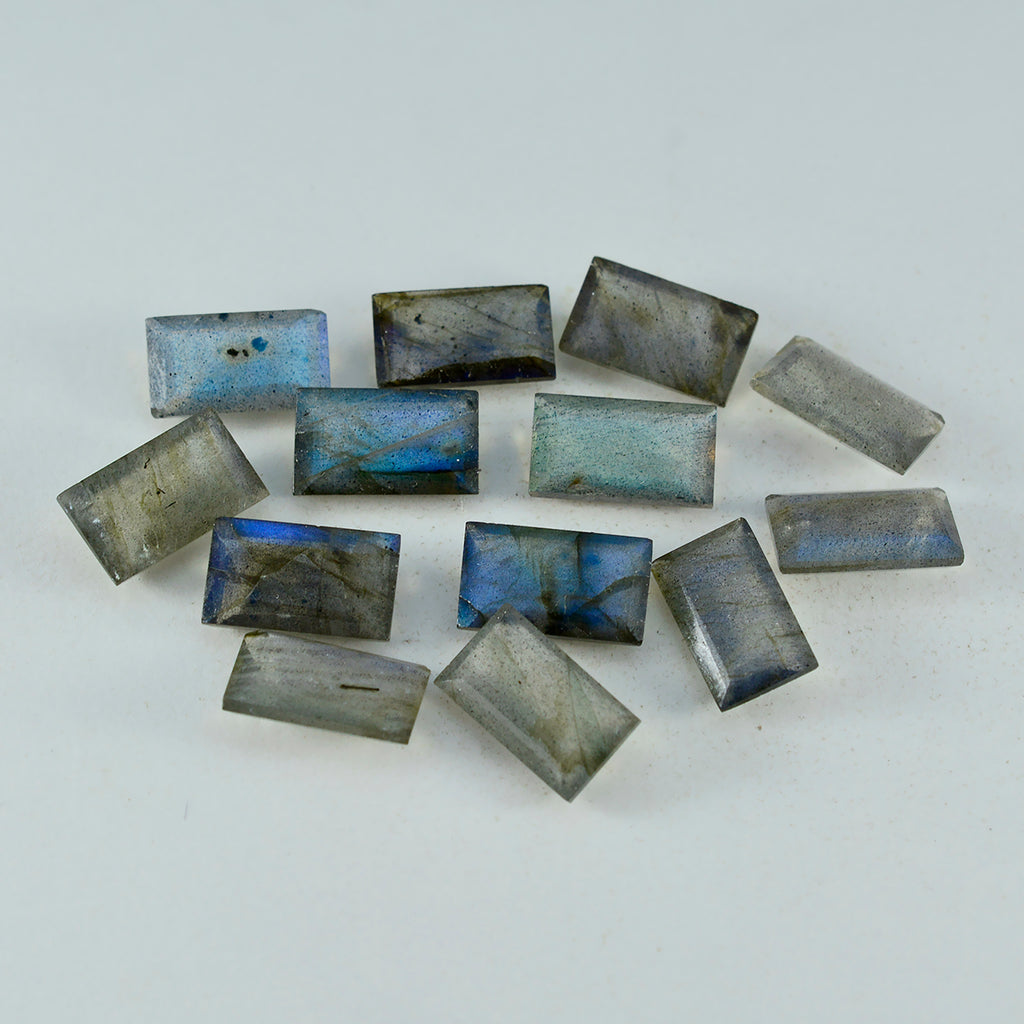Labradorite 1PC Small 5x10 MM Baguette Faceted Gray Shine Semi Precious Loose Gemstones