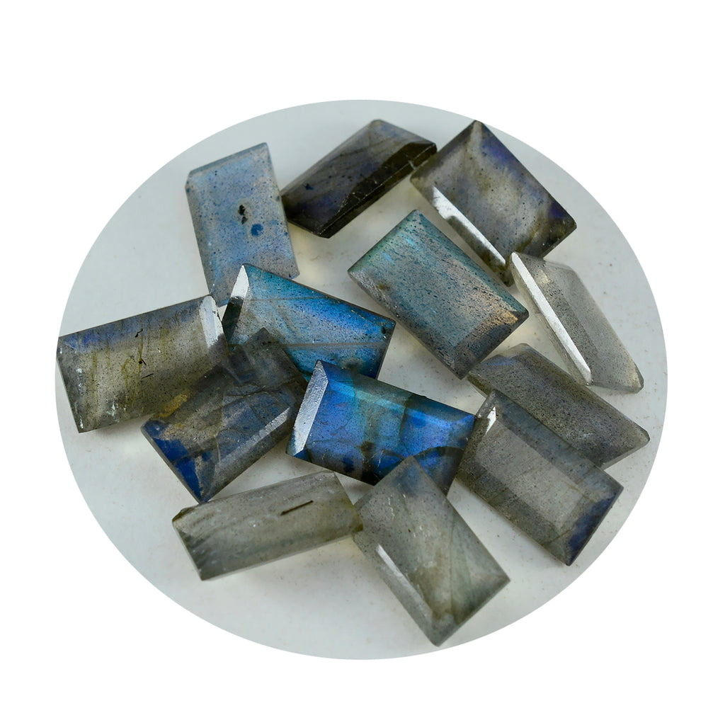 Labradorite 1PC Small 5x10 MM Baguette Faceted Gray Shine Semi Precious Loose Gemstones
