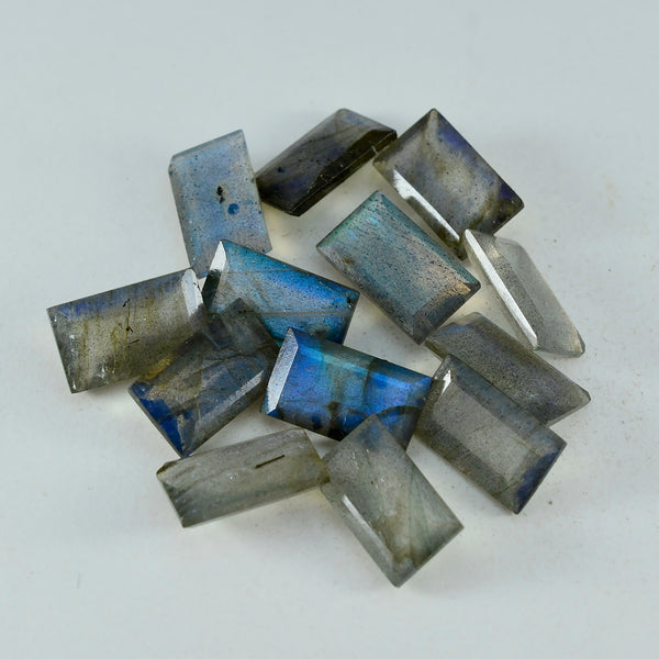 Labradorite 1PC Medium 7x14 MM Baguette Faceted Gray High Quality Semi Precious Loose Gems