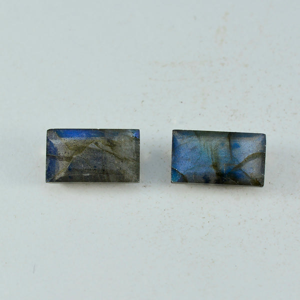 Labradorite 1PC Large 8x16 MM Baguette Faceted Gray Natural Semi Precious Loose Gemstone