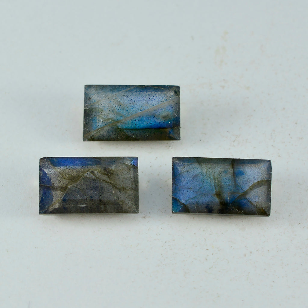 Labradorite 1PC Large 8x16 MM Baguette Faceted Gray Natural Semi Precious Loose Gemstone