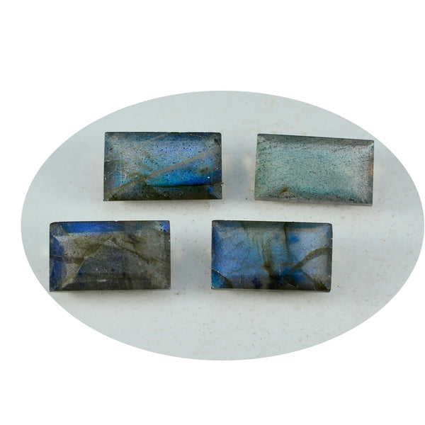 Labradorite 1PC Medium 7x14 MM Baguette Faceted Gray High Quality Semi Precious Loose Gems
