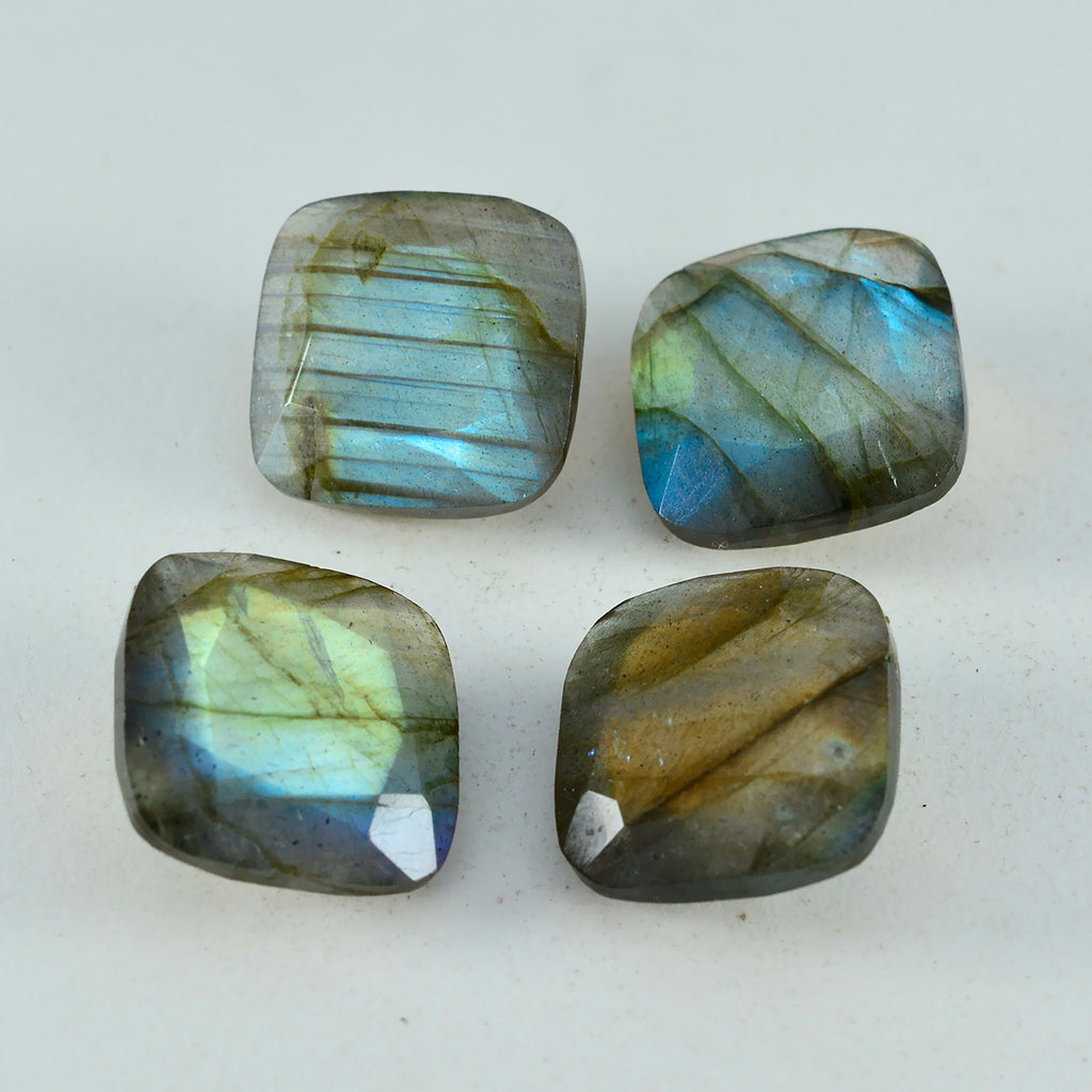 Labradorite 1PC Large 12x12 MM Cushion Faceted Gray High Quality Semi Precious Loose Gemstones