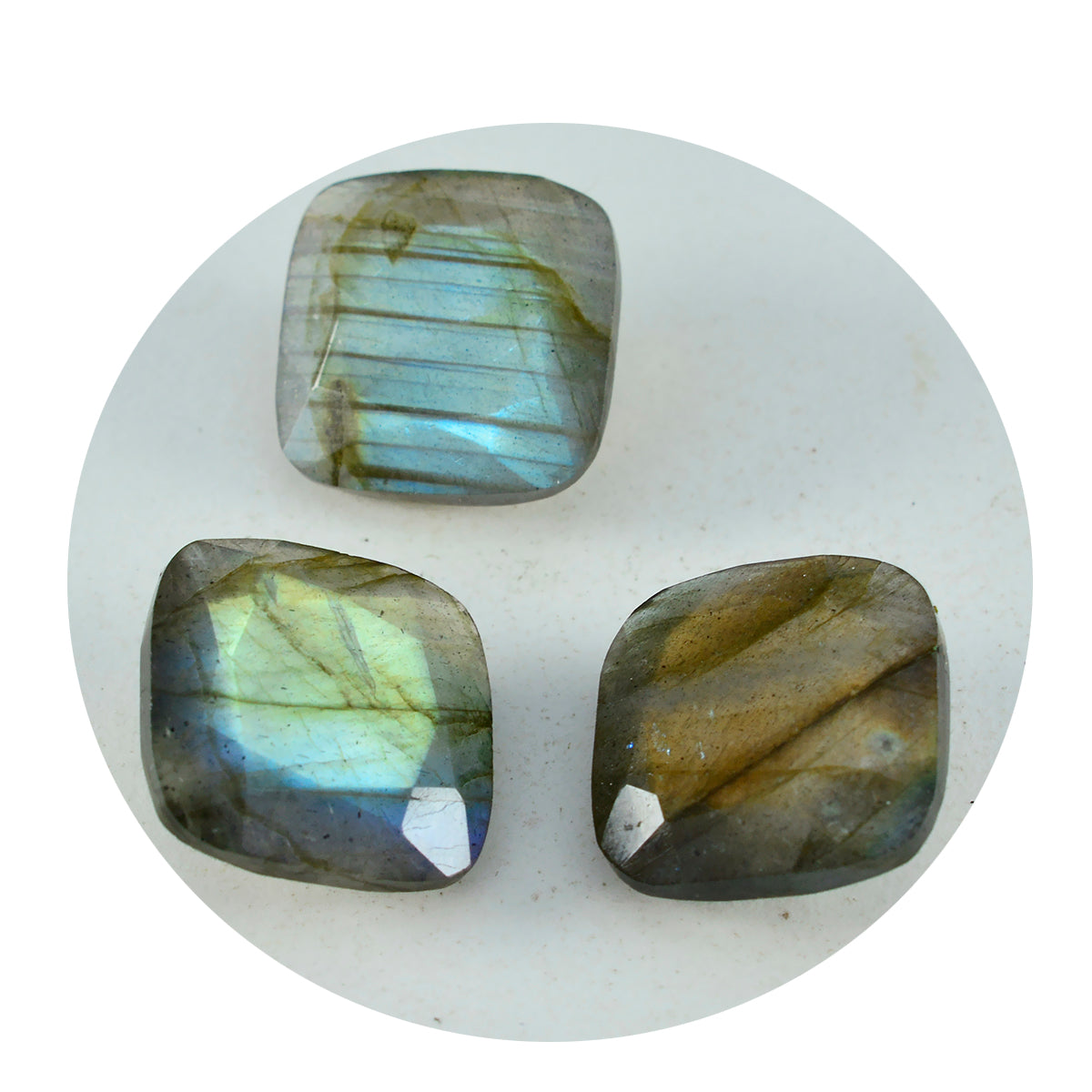 Labradorite 1PC Large 11x11 MM Cushion Faceted Gray Fine Semi Precious Loose Gemstone