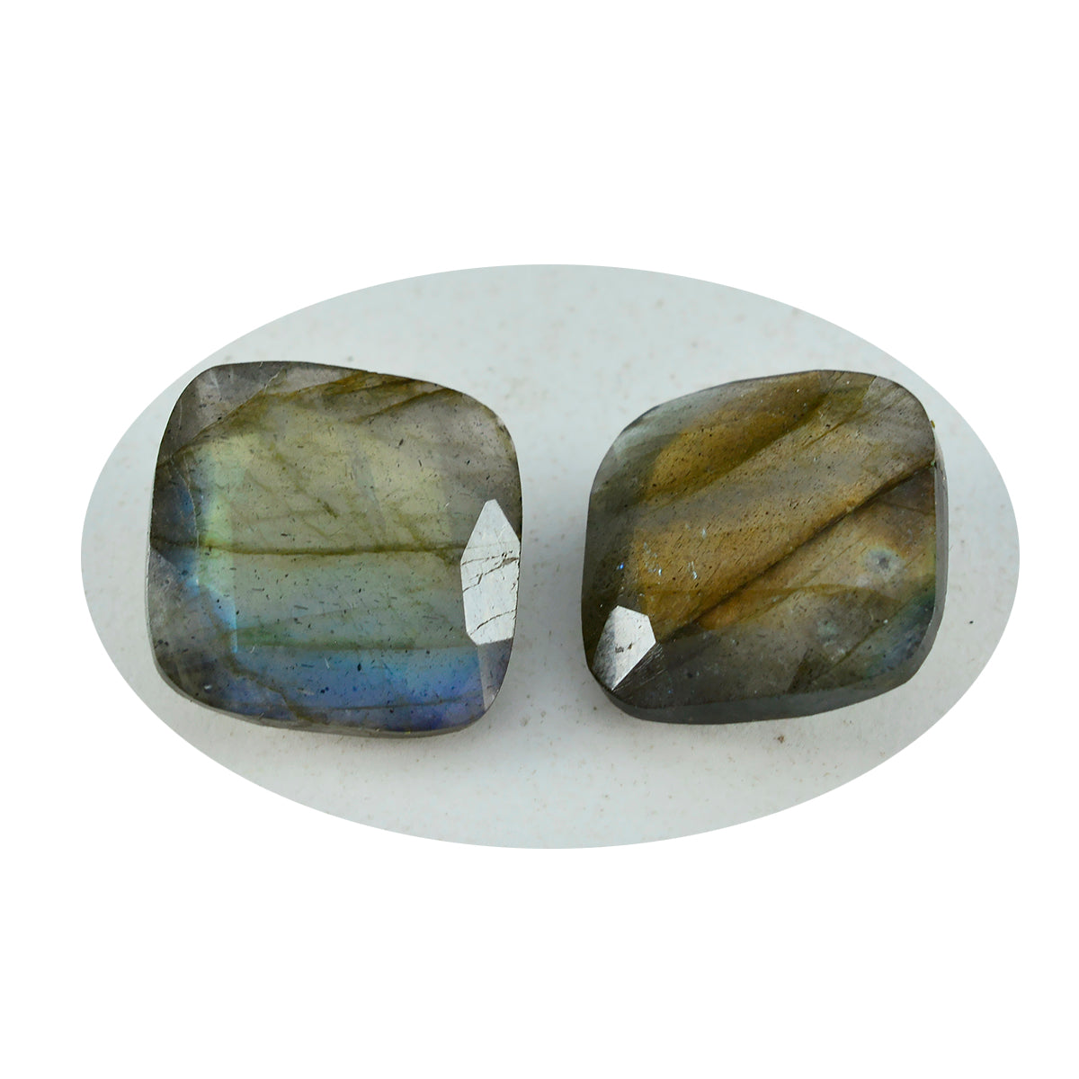 Labradorite 1PC Large 12x12 MM Cushion Faceted Gray High Quality Semi Precious Loose Gemstones