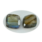 Labradorite 1PC Large 12x12 MM Cushion Faceted Gray High Quality Semi Precious Loose Gemstones