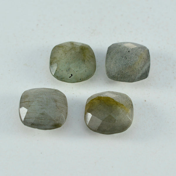 Labradorite 1PC Large 10x10 MM Cushion Faceted Gray Shine Semi Precious Loose Gems