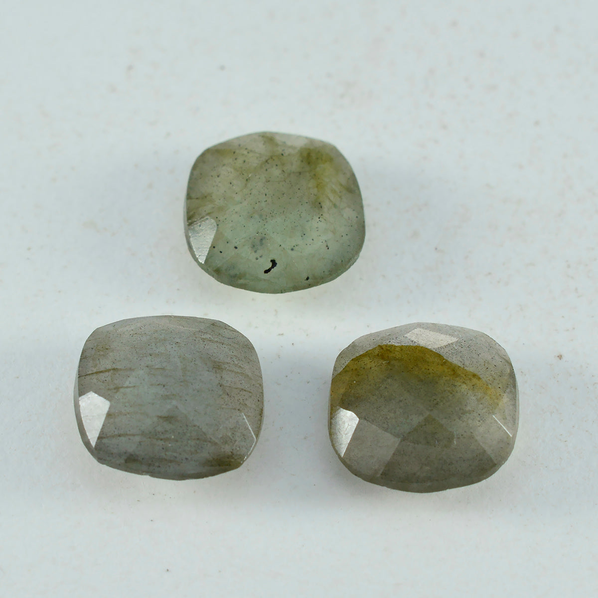 Labradorite 1PC Chunky 16x16 MM Cushion Faceted Gray Pure Semi Precious Loose Gemstones