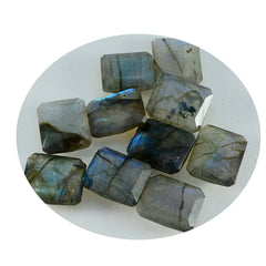 Labradorite 1PC Large 10x12 MM Emerald Faceted Gray Shine Semi Precious Loose Gemstones