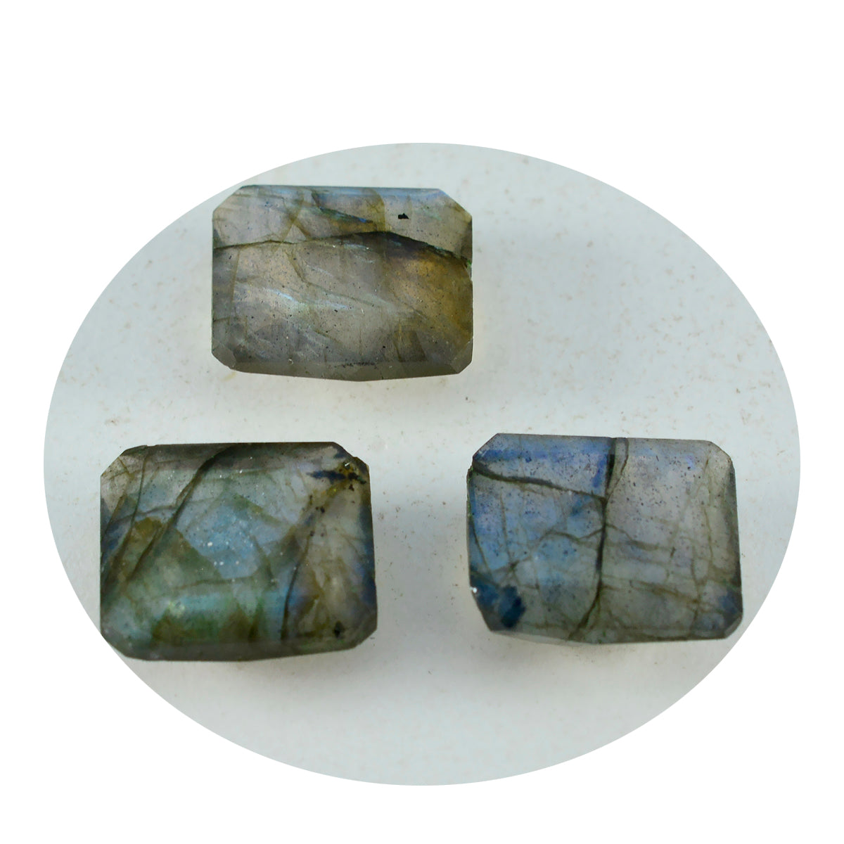 Labradorite 1PC Large 10x14 MM Emerald Faceted Gray Fine Semi Precious Gems