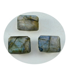 Labradorite 1PC Large 10x14 MM Emerald Faceted Gray Fine Semi Precious Gems