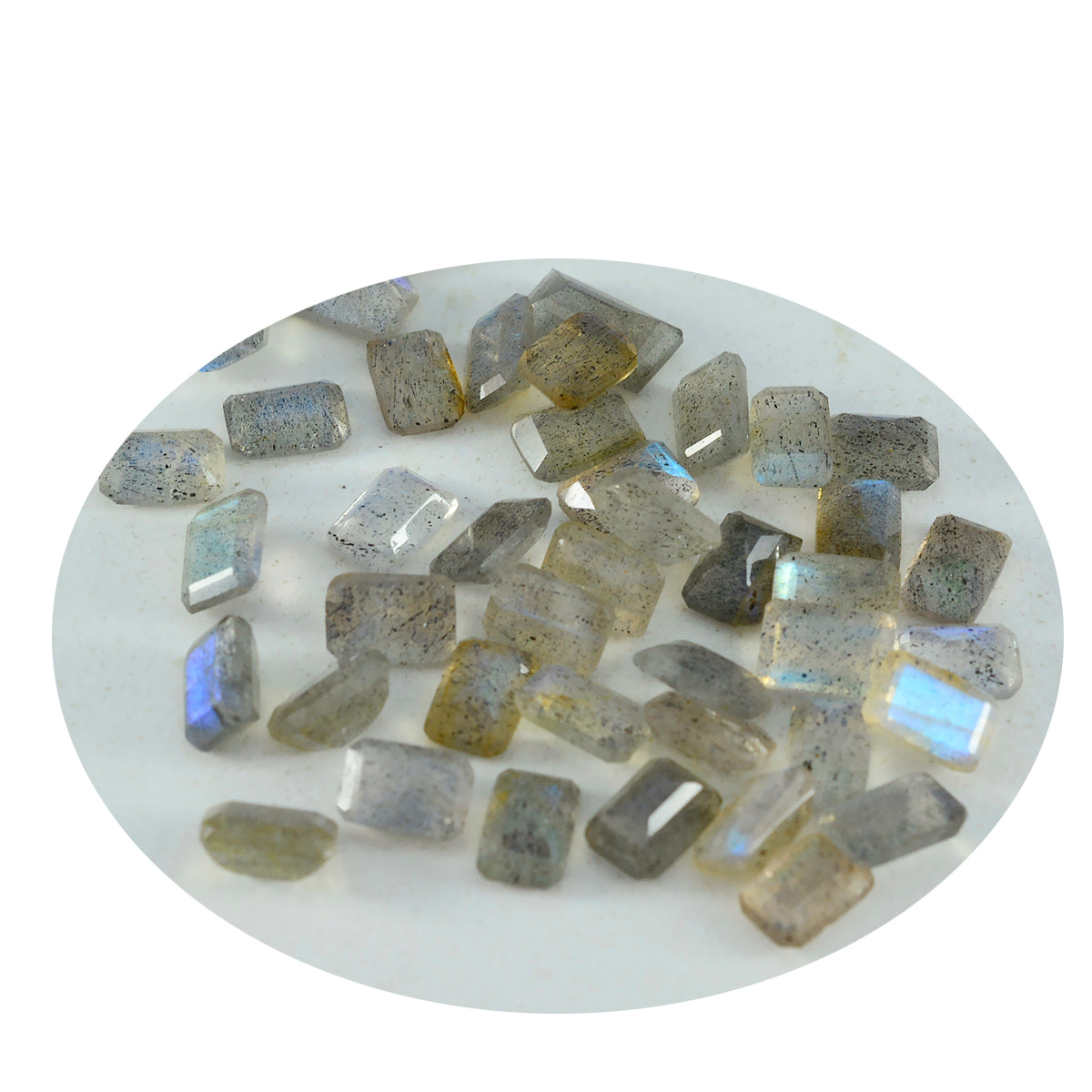 Labradorite 10PC Tiny 3x5 MM Emerald Faceted Gray Genuine Semi Precious Loose Gems
