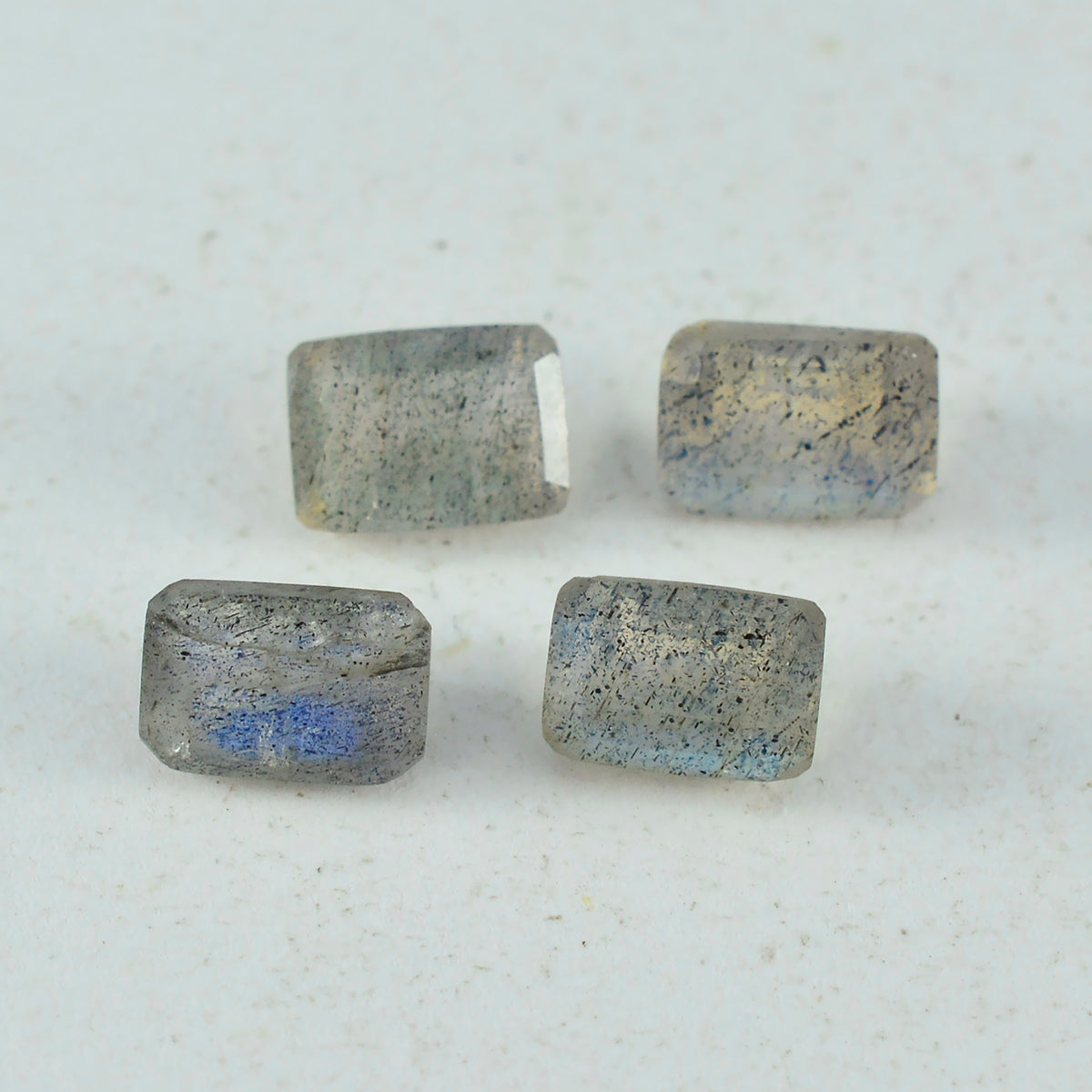 Labradorite 1PC Small 6x9 MM Emerald Faceted Gray Brilliant Semi Precious Loose Gems