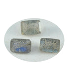 Labradorite 1PC Small 6x9 MM Emerald Faceted Gray Brilliant Semi Precious Loose Gems