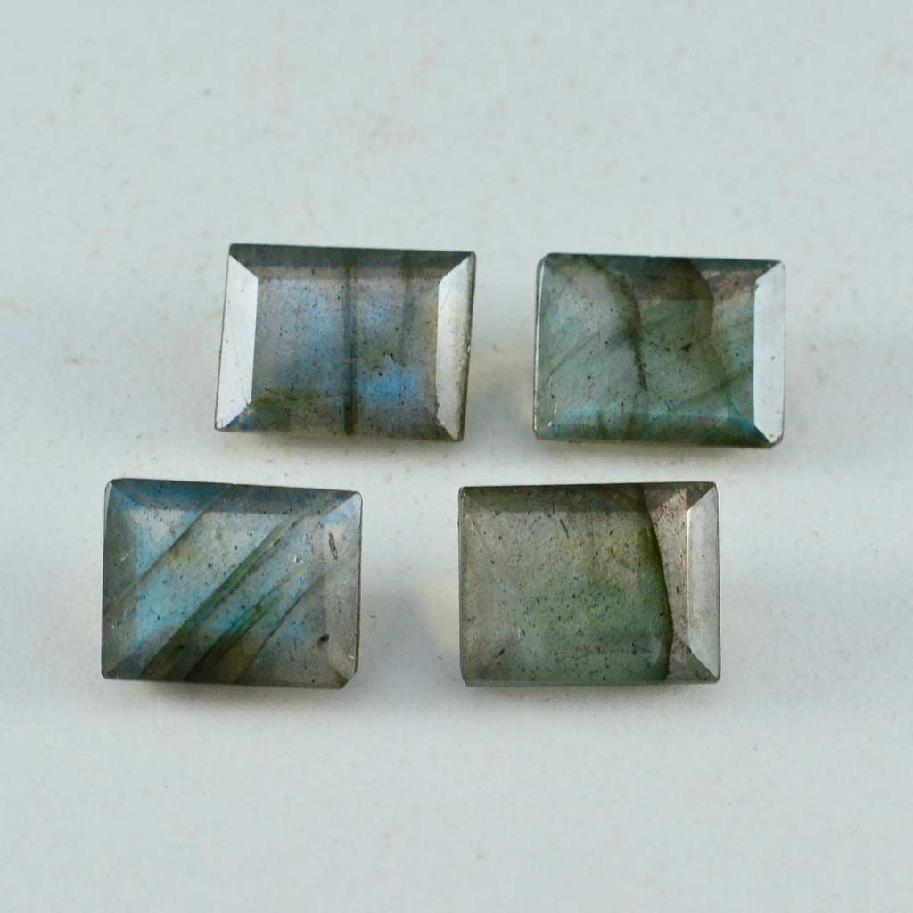 Labradorite 1PC Chunky 13x18 MM Emerald Faceted Gray Natural Semi Precious Loose Gemstone