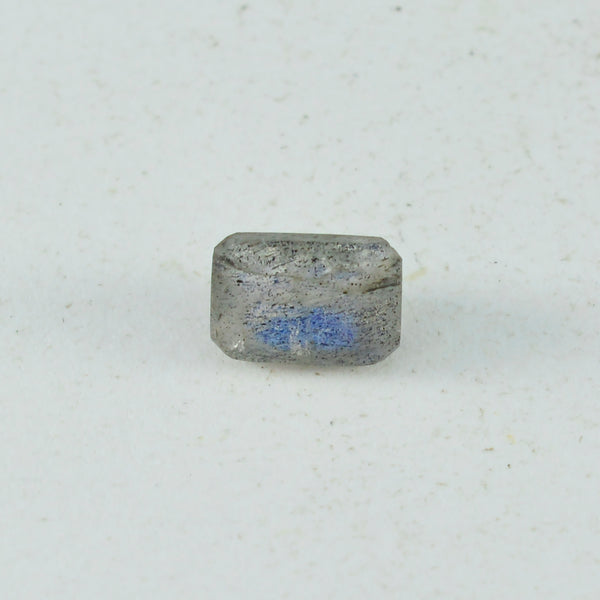 Labradorite 1PC Large 8x12 MM Emerald Faceted Gray Lustrous Semi Precious Loose Gemstone