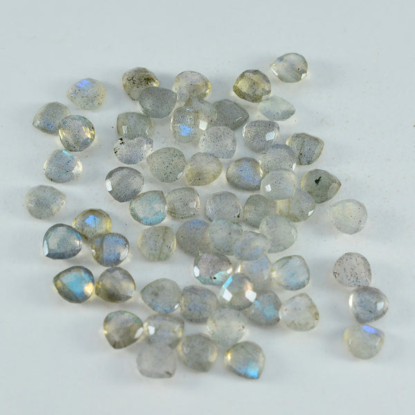 Labradorite 1PC Large 10x10 MM Heart Faceted Gray Shine Semi Precious Loose Gems