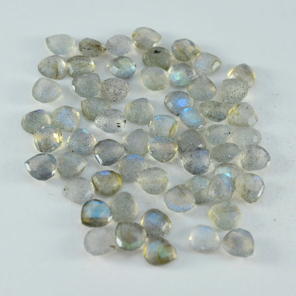 Labradorite 10PC Tiny 3x3 MM Heart Faceted Gray Fiery Semi Precious Loose Gemstone
