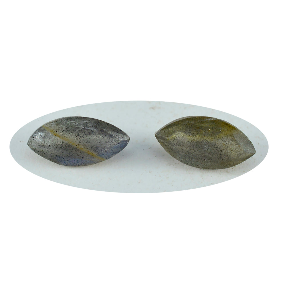 Labradorite 1PC Chunky 10x20 MM Marquise Faceted Gray Luster Semi Precious Loose Gems