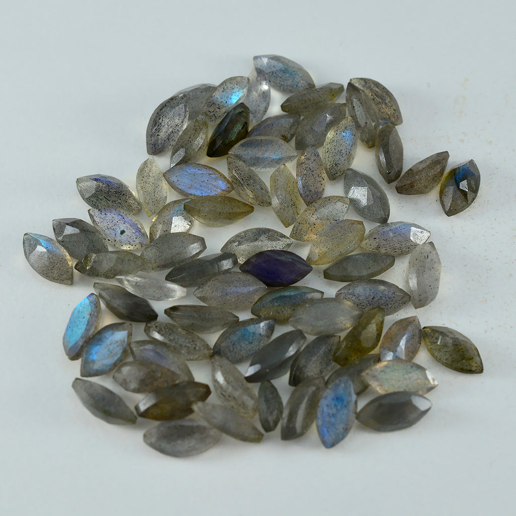 Labradorite 1PC Medium 7x14 MM Marquise Faceted Gray Polished Semi Precious Loose Gemstones