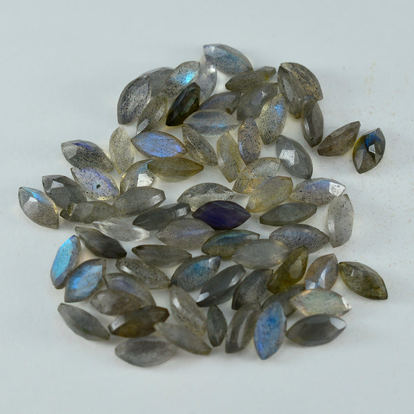 Labradorite 1PC Medium 7x14 MM Marquise Faceted Gray Polished Semi Precious Loose Gemstones