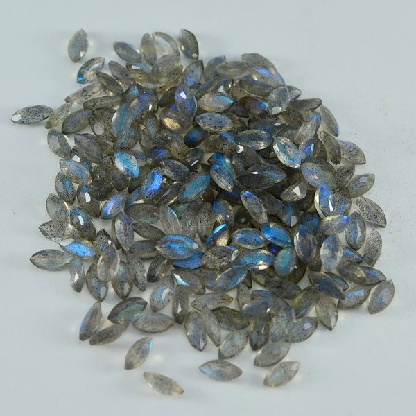 Labradorite 1PC Small 5x10 MM Marquise Faceted Gray Brilliant Semi Precious Loose Gems