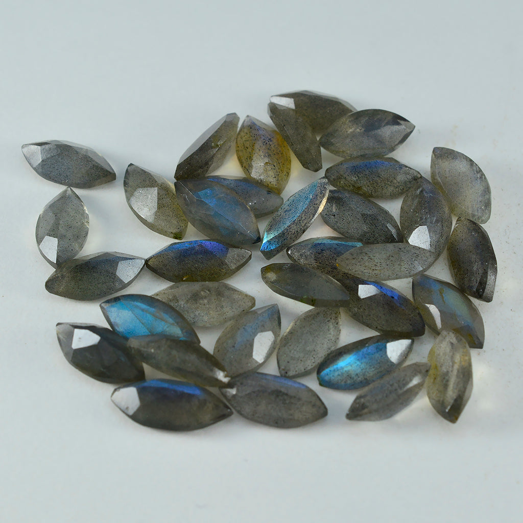 Labradorite 1PC Small 5x10 MM Marquise Faceted Gray Brilliant Semi Precious Loose Gems