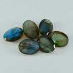 Labradorite 1PC Chunky 12x16 MM Oval Faceted Gray Polished Semi Precious Loose Gems