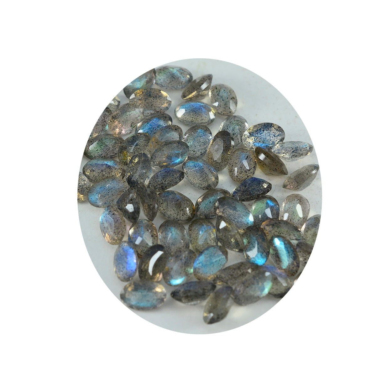 Labradorite 10PC Tiny 3x5 MM Oval Faceted Gray Luster Semi Precious Loose Gems