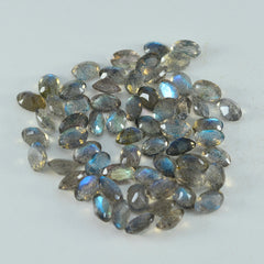 Labradorite 10PC Tiny 3x5 MM Oval Faceted Gray Luster Semi Precious Loose Gems
