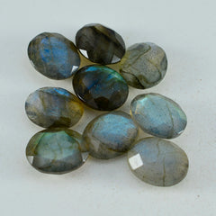Labradorite 1PC Large 8x12 MM Oval Faceted Gray Fiery Semi Precious Loose Gemstone