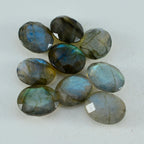 Labradorite 1PC Small 7x9 MM Oval Faceted Gray Natural Semi Precious Loose Gemstone