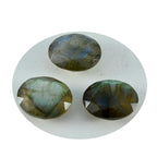 Labradorite 1PC Medium 8x10 MM Oval Faceted Gray Superior Semi Precious Gems