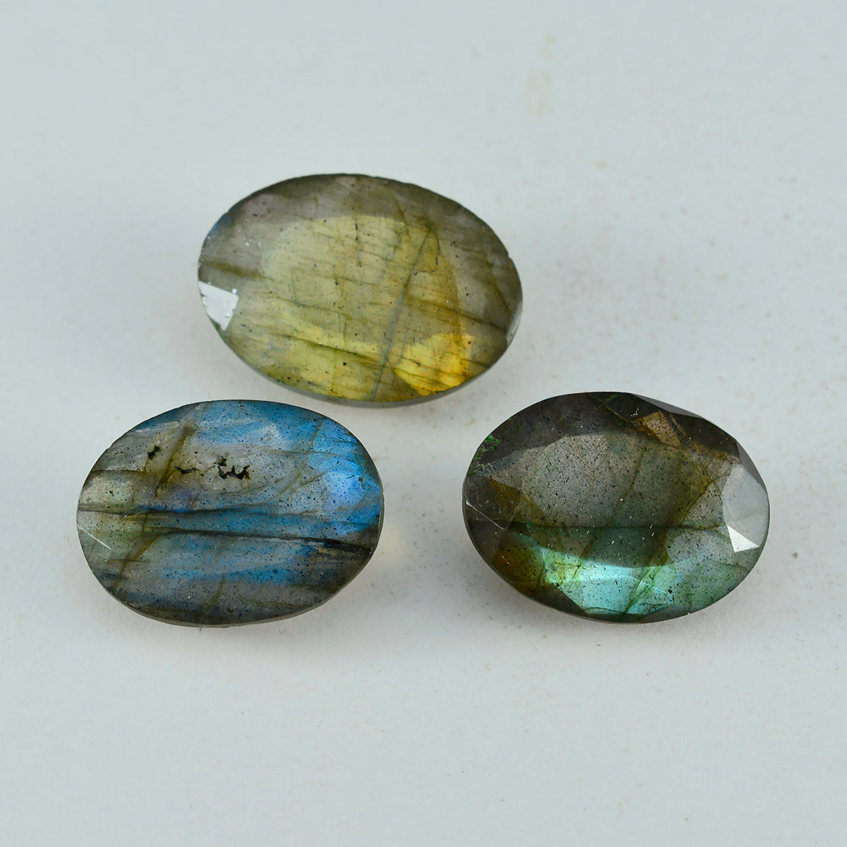 Labradorite 1PC Large 10x14 MM Oval Faceted Gray Sparkling Semi Precious Gems