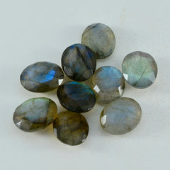 Labradorite 1PC Medium 8x10 MM Oval Faceted Gray Superior Semi Precious Gems