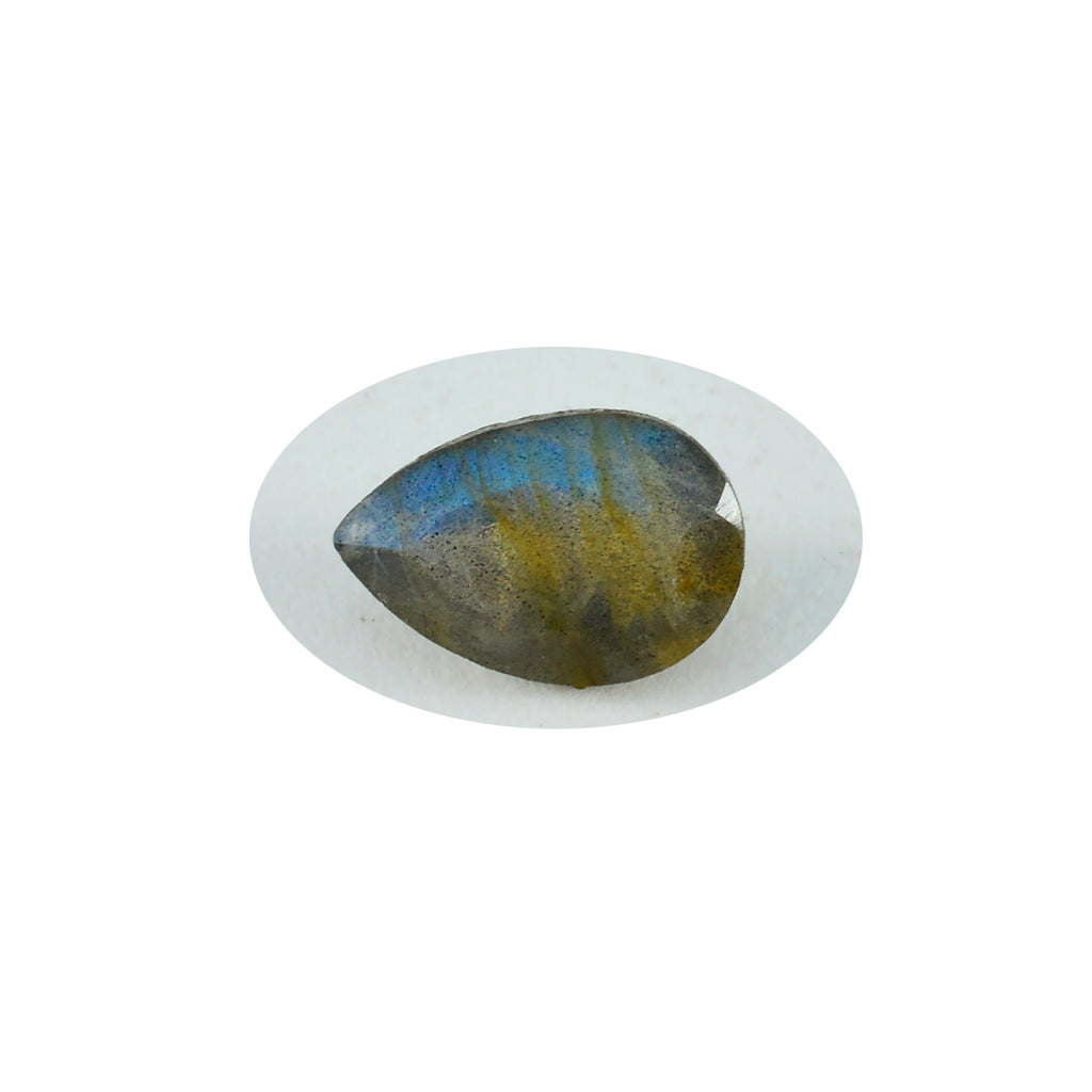 Labradorite 1PC Large 10x12 MM Pear Faceted Gray Genuine Semi Precious Loose Gems
