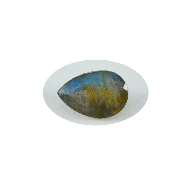 Labradorite 1PC Large 10x12 MM Pear Faceted Gray Genuine Semi Precious Loose Gems