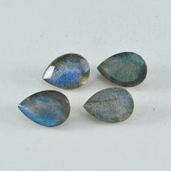 Labradorite 1PC Small 6x8 MM Pear Faceted Gray Splendid Semi Precious Loose Gemstone