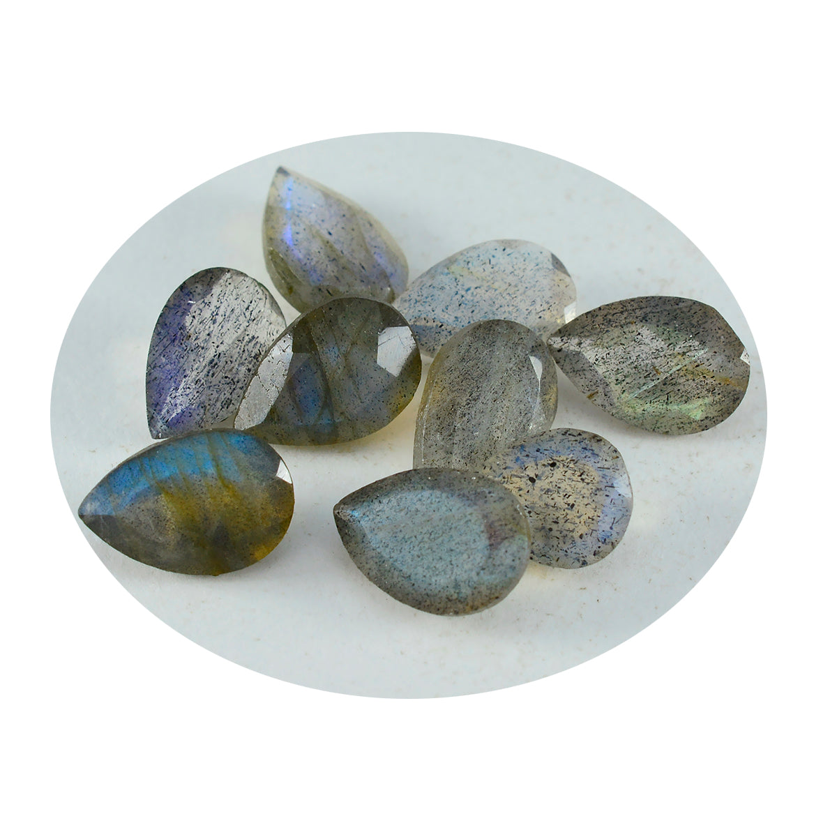 Labradorite 1PC Tiny 5x7 MM Pear Faceted Gray Polished Semi Precious Loose Gems メイン画像