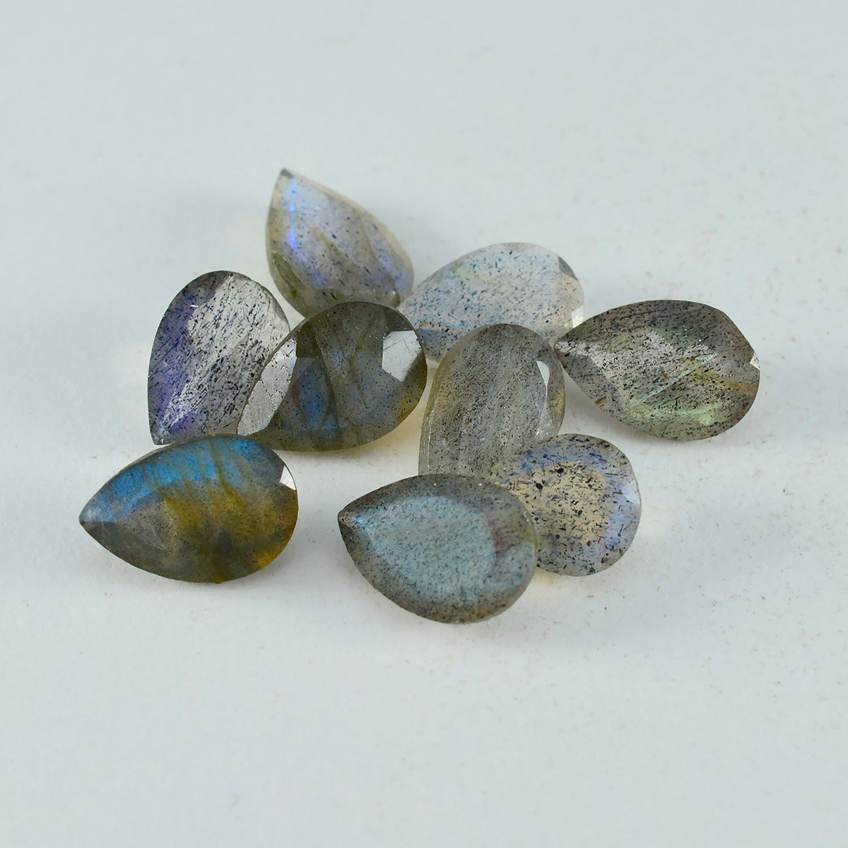Labradorite 1PC Tiny 5x7 MM Pear Faceted Gray Polished Semi Precious Loose Gems