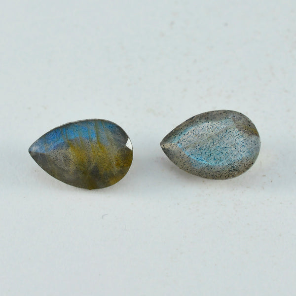 Labradorite 1PC Small 6x9 MM Pear Faceted Gray Luster Semi Precious Loose Gemstones