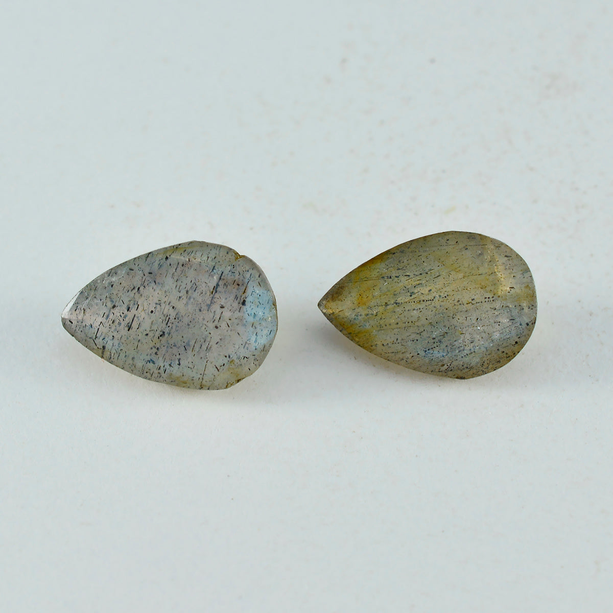 Labradorite 1PC Small 7x9 MM Pear Faceted Gray Lustrous Semi Precious Gems